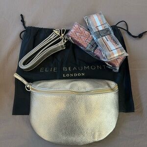 Elie Beaumont Gold Crossbody Bag